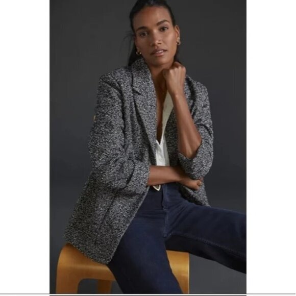 Anthropologie avec les filles herringbone jacket size S - Picture 1 of 8
